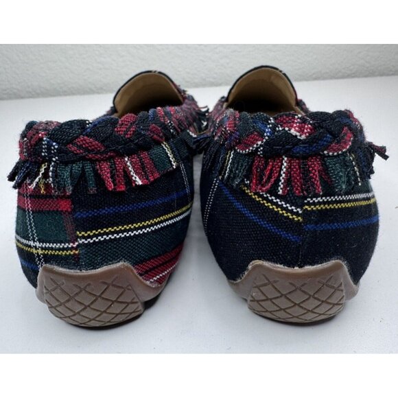 Talbots Women's Plaid Braid Fringe Pointed Toe Loafers Size 9 - Picture 7 of 12